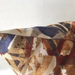 Abstract Fall Pillow Cover , Rust Theme Designer Case Safari Cushion Navy Mustard Throw - thumbnail 3