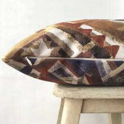Abstract Fall Pillow Cover , Rust Theme Designer Case Safari Cushion Navy Mustard Throw - thumbnail 4