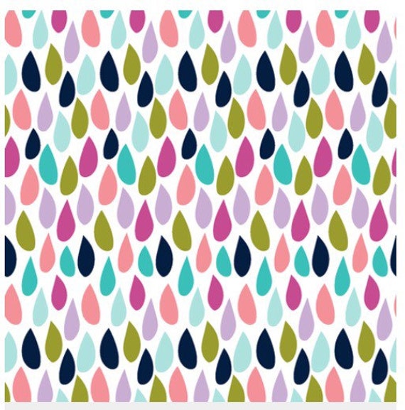 Crib Sheet Multi Color Raindrops Baby Crib Sheet, Bedding, Modern Nursery, Monochrome Accessory