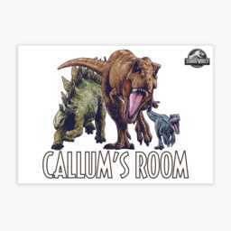 Jurassic World Print - 3 Dinosaurs Personalised Name Poster Wall Art - thumbnail 2