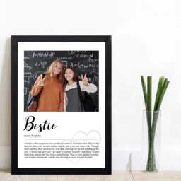 Personalised Best Friend Definition Print, Frame Or Canvas, Custom Bestie Wall Art, Friendship Gift, Photo Quote Decor - thumbnail 3