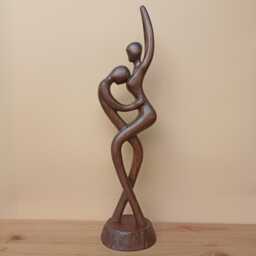 Wood Sculpture Admiration Wood Carving Wedding Gift - thumbnail 1