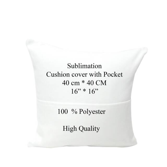 Sublimation 40cm X Pocket Cushion Cover Blanks. Craft. 100% Brushed Polyester - image 1