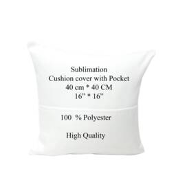 Sublimation 40cm X Pocket Cushion Cover Blanks. Craft. 100% Brushed Polyester - thumbnail 1