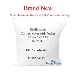 Sublimation 40cm X Pocket Cushion Cover Blanks. Craft. 100% Brushed Polyester - thumbnail 3