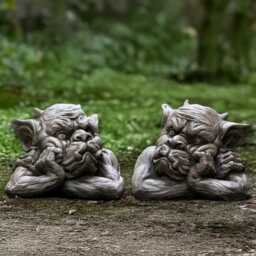Concrete Monsters Sculpture Stone Gargoyle Figurine Cement Pair Decoration Handmade Art Front Door Ornament Lover Gift - thumbnail 4