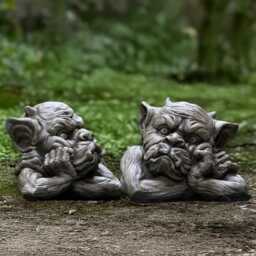 Concrete Monsters Sculpture Stone Gargoyle Figurine Cement Pair Decoration Handmade Art Front Door Ornament Lover Gift