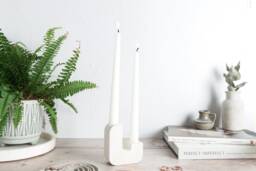 Geometric Concrete Candle Holder Modern U-Shaped Design