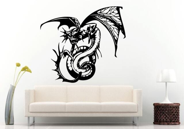 Fire Flying Snake Dragons Tribal With Wings Wall Decal Vinyl Sticker Mural Room Decor L762 - image 1