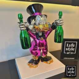 Pink Chrome Money Duck Sculpture Alec Monopoly Inspired Pop Art Luxury Art - thumbnail 2
