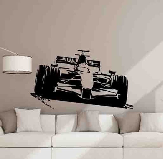 Formula One Wall Decal Racing Car 1 Poster Racer Boy Gift Custom Sign Playroom Vinyl Sticker Print Mural Nursery Decor Art St - image 1