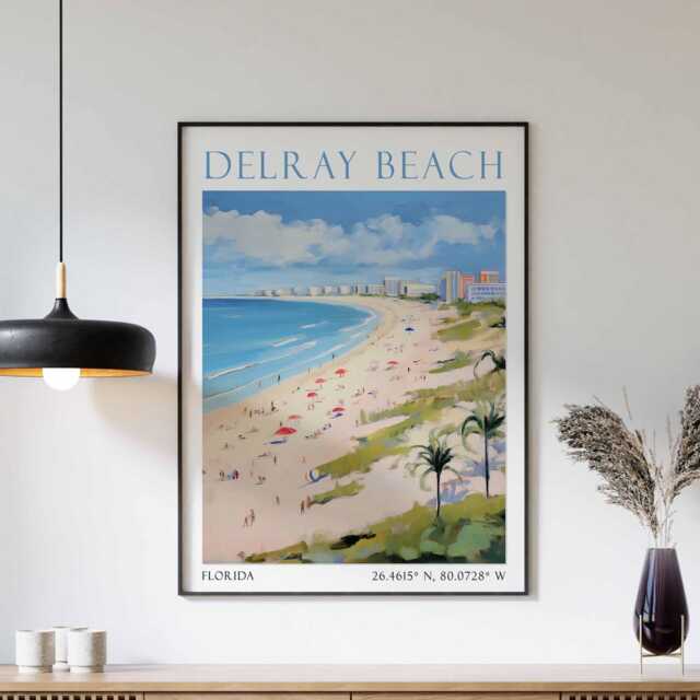 Delray Beach Poster, Print, Florida Travel Art, Art - image 1