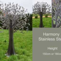 Metal Tree Artwork For Gardens - Handmade Corten Steel Or Stainless Sculpture - thumbnail 3