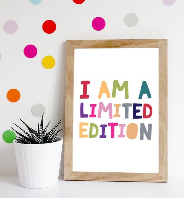 I Am A Limited Edition Print, Girls Nursery Playroom Wall Art, Rainbow Bedroom Decor, Art - image 1