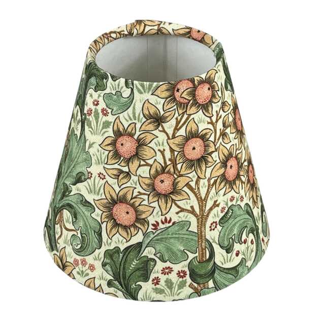 William Morris Candle Clip Lampshade With Orchid Buttercup Cream Fabric, Chandelier Lampshades, On - image 1