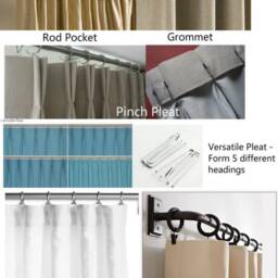Natural Linen Striped Curtain, Custom Curtains Stripe Weave - thumbnail 4