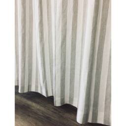 Natural Linen Striped Curtain, Custom Curtains Stripe Weave - thumbnail 3