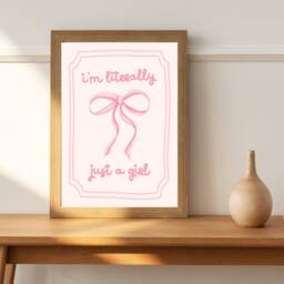 Girly Art Print - Cowgirl Lucky Girl A4 A5 Wall Reading Nook Soft I'm Just A - thumbnail 2