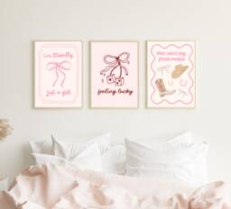 Girly Art Print - Cowgirl Lucky Girl A4 A5 Wall Reading Nook Soft I'm Just A - thumbnail 1