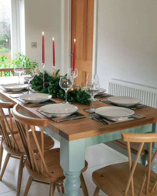 Bespoke Farmhouse Oak Dining Table - Handmade Traditional Solid Table, UK Made - image 1