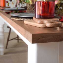 Bespoke Farmhouse Oak Dining Table - Handmade Traditional Solid Table, UK Made - thumbnail 3