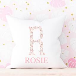 New Baby Cushion, Gift For Girl Nursery, Cushion Granddaughter, Kids Cover, Floral Gift, Personalised - thumbnail 3