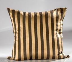 Brown & Taupe Striped Pillow Cover, Cotton Decorative - thumbnail 1