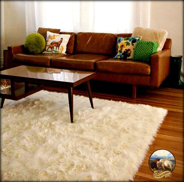Faux Fur Area Rug - Rectangle Shaggy Soft Bonded Shag Designer Rugs Accents Usa - image 1