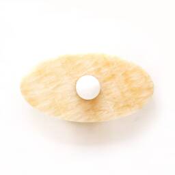 Ellipse Onyx Stone & Brass Minimalist Wall Fixture Light Honey Vanity Sconce Bathroom Kitchen Lamp - thumbnail 2