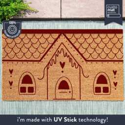 Handmade Christmas Gingerbread House Doormat - Festive Holiday Decor Gift Welcome Mat - thumbnail 1