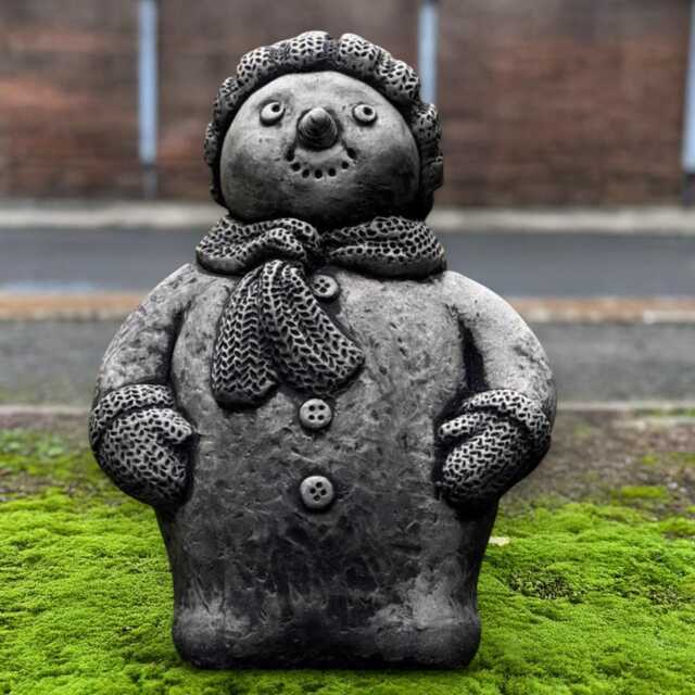 Winter Snowman Figurine Handmade Concrete Seasonal Sculpture Stone Festive Outdoor Ornament Frosty Statue Front Door Decoration Gift - image 1