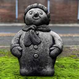 Winter Snowman Figurine Handmade Concrete Seasonal Sculpture Stone Festive Outdoor Ornament Frosty Statue Front Door Decoration Gift - thumbnail 1