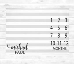 Simple Baby Milestone Blanket Boy Month Shower Gift Growth Personalized Fleece - thumbnail 1
