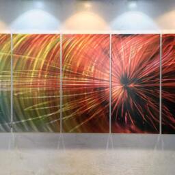 Abstract Metal Wall Art Aluminum Sculpture, Modern Tree Painting - thumbnail 4
