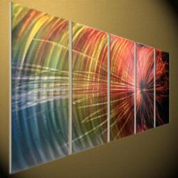 Abstract Metal Wall Art Aluminum Sculpture, Modern Tree Painting
