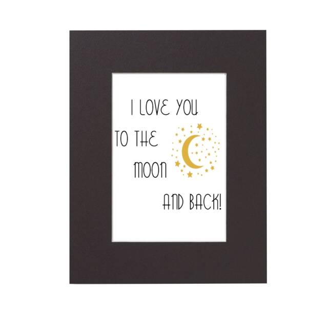I Love You To The Moon & Back Quote W Stars Image Nursery/Child's Room Custom Print in 11x14 Photo Mat Room Decor Wall Hanging - image 1