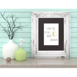 I Love You To The Moon & Back Quote W Stars Image Nursery/Child's Room Custom Print in 11x14 Photo Mat Room Decor Wall Hanging - thumbnail 3