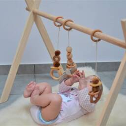 Wooden Baby Gym, Montessori Toy, Scandinavian Design Gym, Untreated Wood, Portique, Baby Activity Center, Baby Gym, Foldable Play Gym, Activity Arch - thumbnail 3