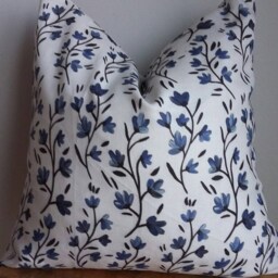 Block Print Indigo Paisley Blue White India Global Ethnic Pillow Cover Modern Chic Euro Sham Extra Long Lumbar Country Rustic Beach Lake - thumbnail 4