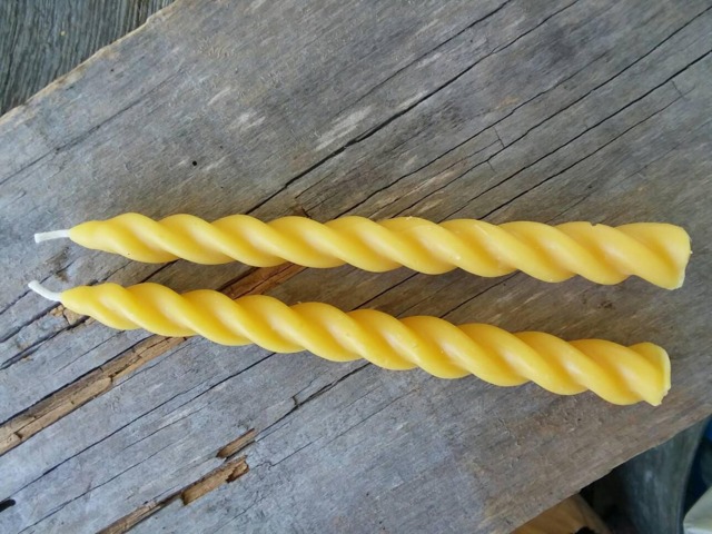 Beeswax Spiral Taper Candles - Set Of 2 Holiday Decor - image 1