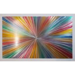 Modern, Abstract, Contemporary Metal Wall Art, 3D Effect, By R Toomer Art. Titled Rainbow Burst. Multi Coloured. Indoor/Outdoor - thumbnail 1