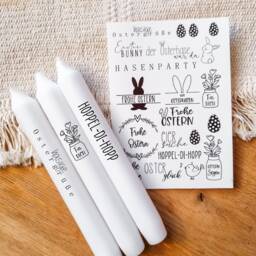 Candle Tattoos Various Motifs - Water Slide Film Decorating Candles Sayings Easter Spring Flowers - thumbnail 1