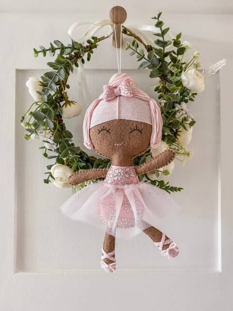 Felt Ballerina Hanging Decoration - Handmade Nursery Decor Kids - image 1