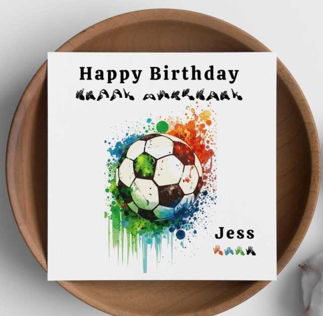 Personalised Football Birthday Card Bsl Card, Footballer Coach Thank You, Bsl You Football, Coach - image 1