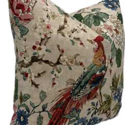 Colefax & Fowler Jardine Red/Green Cushion Cover Pillow Double Sided - thumbnail 2