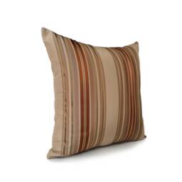 Beige - Light Tan & Cinnamon Striped Pillow, Throw Pillow Cover, Decorative Cushion Accent Silk Blend Pillow - thumbnail 2
