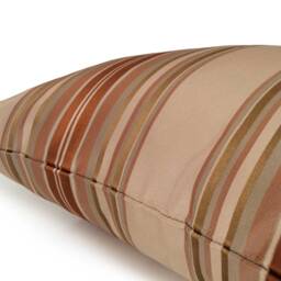 Beige - Light Tan & Cinnamon Striped Pillow, Throw Pillow Cover, Decorative Cushion Accent Silk Blend Pillow - thumbnail 4