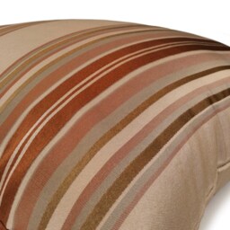 Beige - Light Tan & Cinnamon Striped Pillow, Throw Pillow Cover, Decorative Cushion Accent Silk Blend Pillow - thumbnail 3