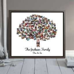 Custom Family Tree Photo Collage Art Personalized Canvas Print - thumbnail 2