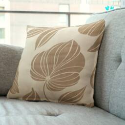 Brown/Cream Floral Cushion Covers - Brocade Decorative Throw Pillow 18 - thumbnail 2